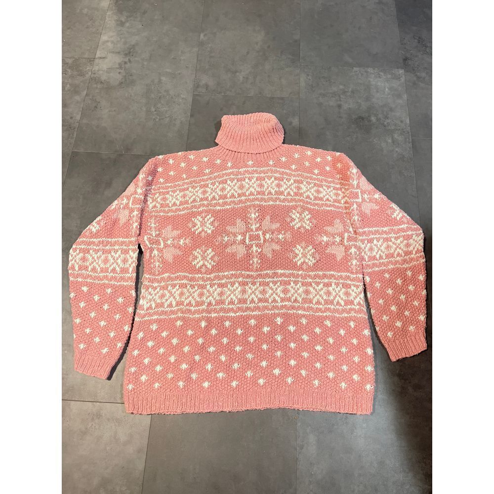 Jones New York Pink Fairisle Knit Sweater - Cozy Winter Fashion B-9
